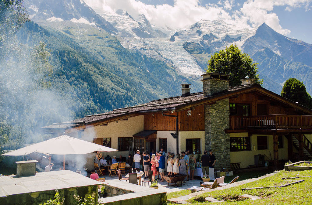 chalet style chamonix wedding cookout