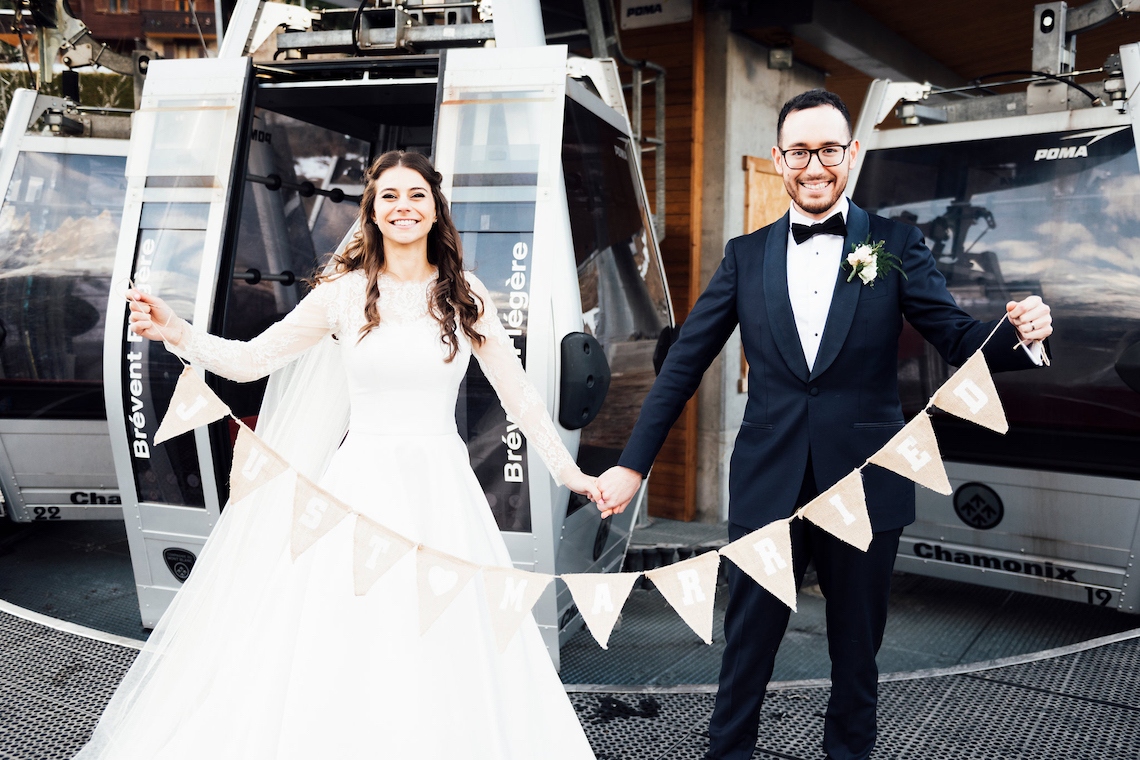 just married flegere lift