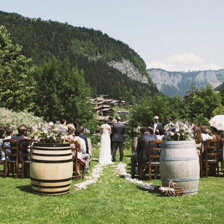 morzine mountain morzine farmhouse wedding ceremony view